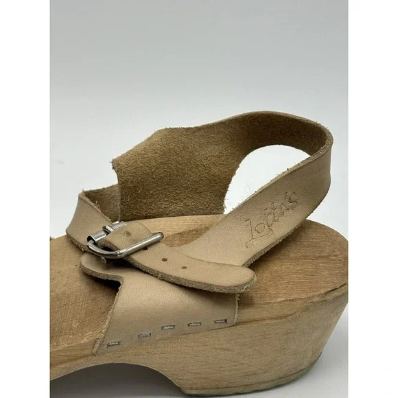 Lotta's Clogs Womens Size 36 Tan Leather Close Toe Slip On Boho Cottage Core New - Picture 12 of 14